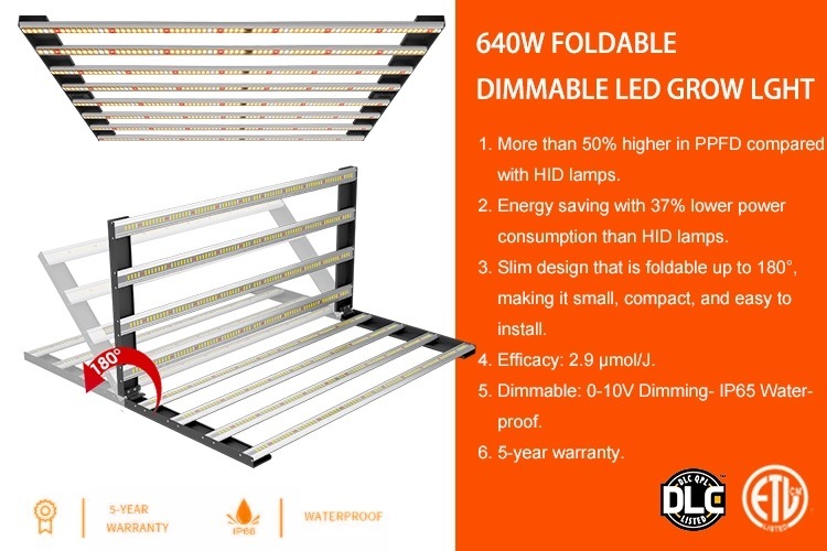 High Lumen Full Spectrum Hydroponics 640W LED Grow Light, 1000W LED Grow Light