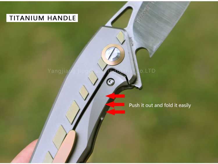 Titanium Handle S35vn Blade Outdoor Folding Knife