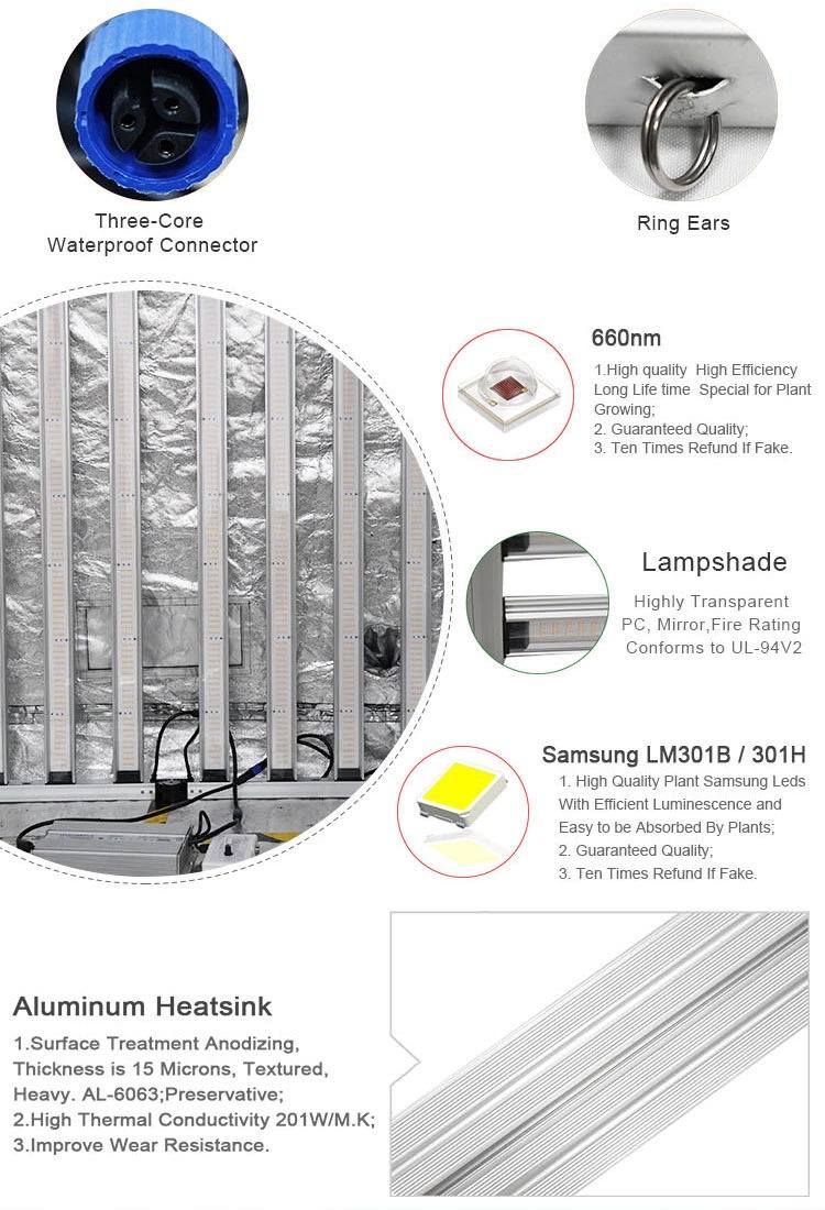 Meijiu Indoor Farming System Bar 4X4FT LED Grow Light, Greenhouse Indoor Folding Full Spectrum LED Grow Light Hydroponic