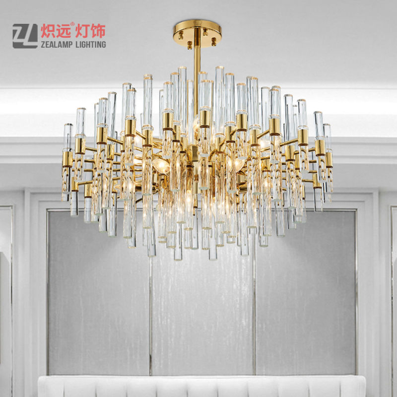 Zhongshan Lighting Factory Indoor Crystal Rod Chandeliers for Hotels (ZLA065P)