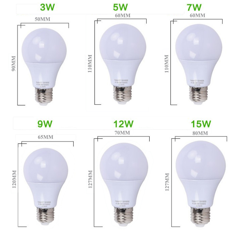 5W 7W 9W 12W 15W 18W Bombillo LED B22 Bulb LED E27 Light LED Bulbs/Light Bulbs/LED Light Bulb, LED Bulb, LED Bulb Light