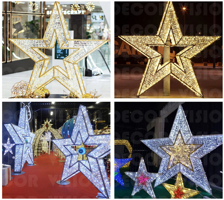 LED 3D Star Motif Ramadan LED Lights Decoration for Mall