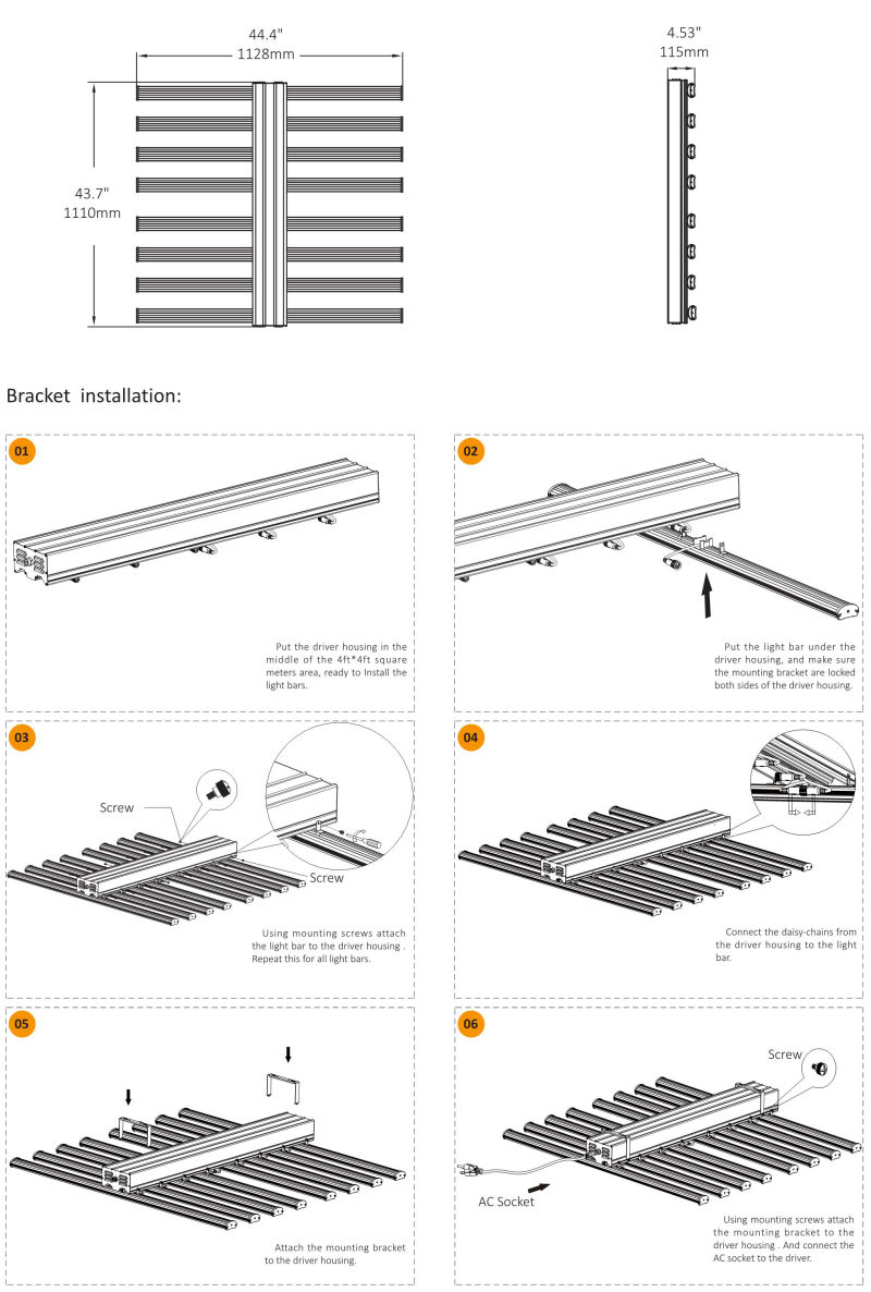 Newest Full Spectrum 850W LED Light Bar for Greenhouse Indoor Plants