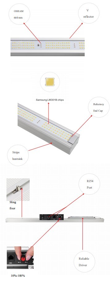 Cheap Price Small Size Full Spectrum Grow Lights 100W LED Grow Light Bar for Personal Growers