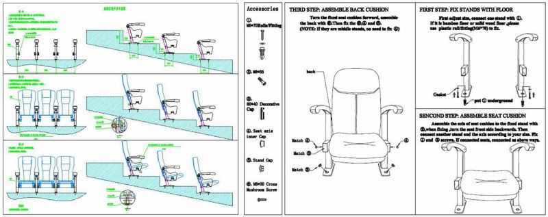 Commercial Movie Theater Seating Cheap Commercial Cinema Chair (SPT)