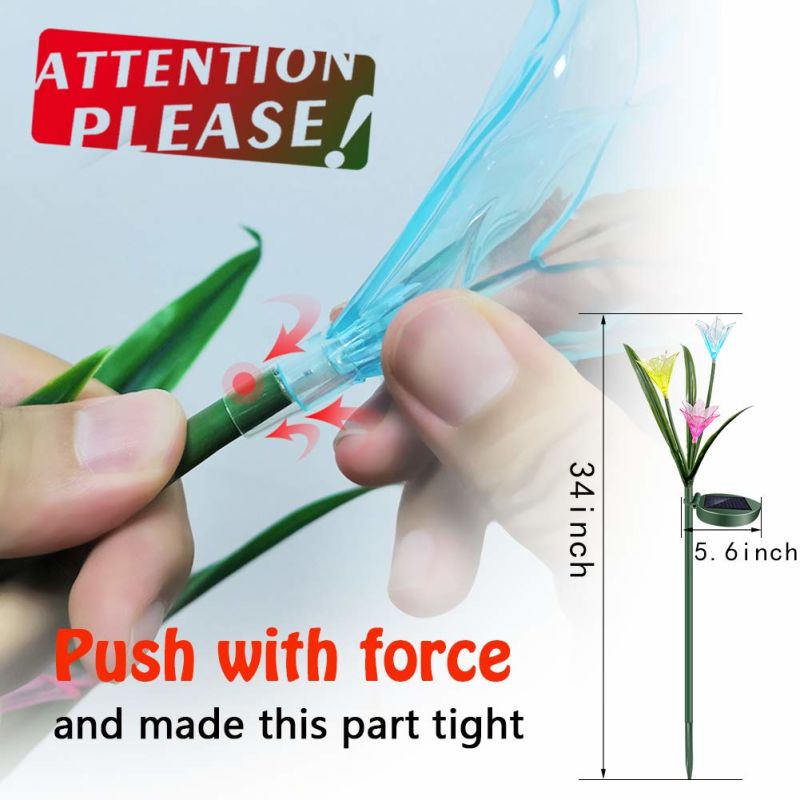 Flower Lily Artificial Flower with Solar LED Light