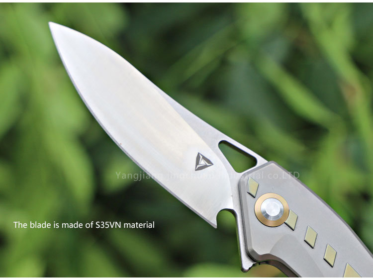 Titanium Handle S35vn Blade Outdoor Folding Knife