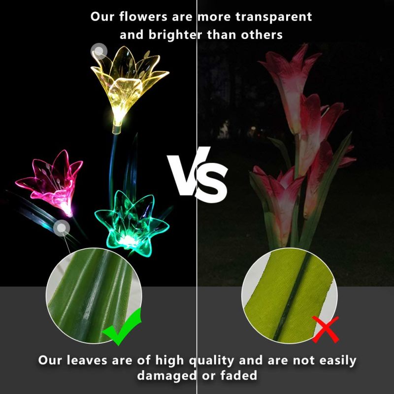 Flower Lily Artificial Flower with Solar LED Light