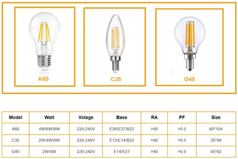 LED Filament Lamp Light Bulb