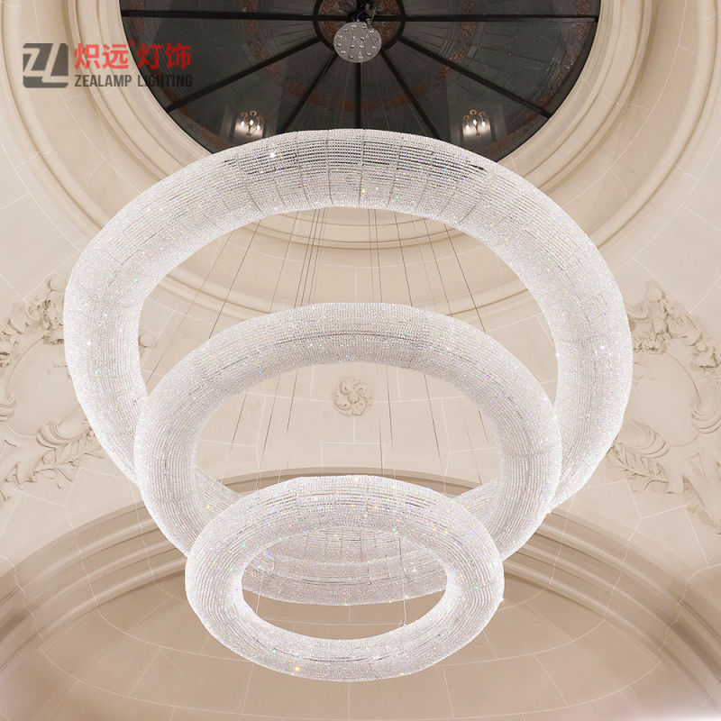 Modern LED Decorative Hand Made Crystal Ring Chandelier Lightings