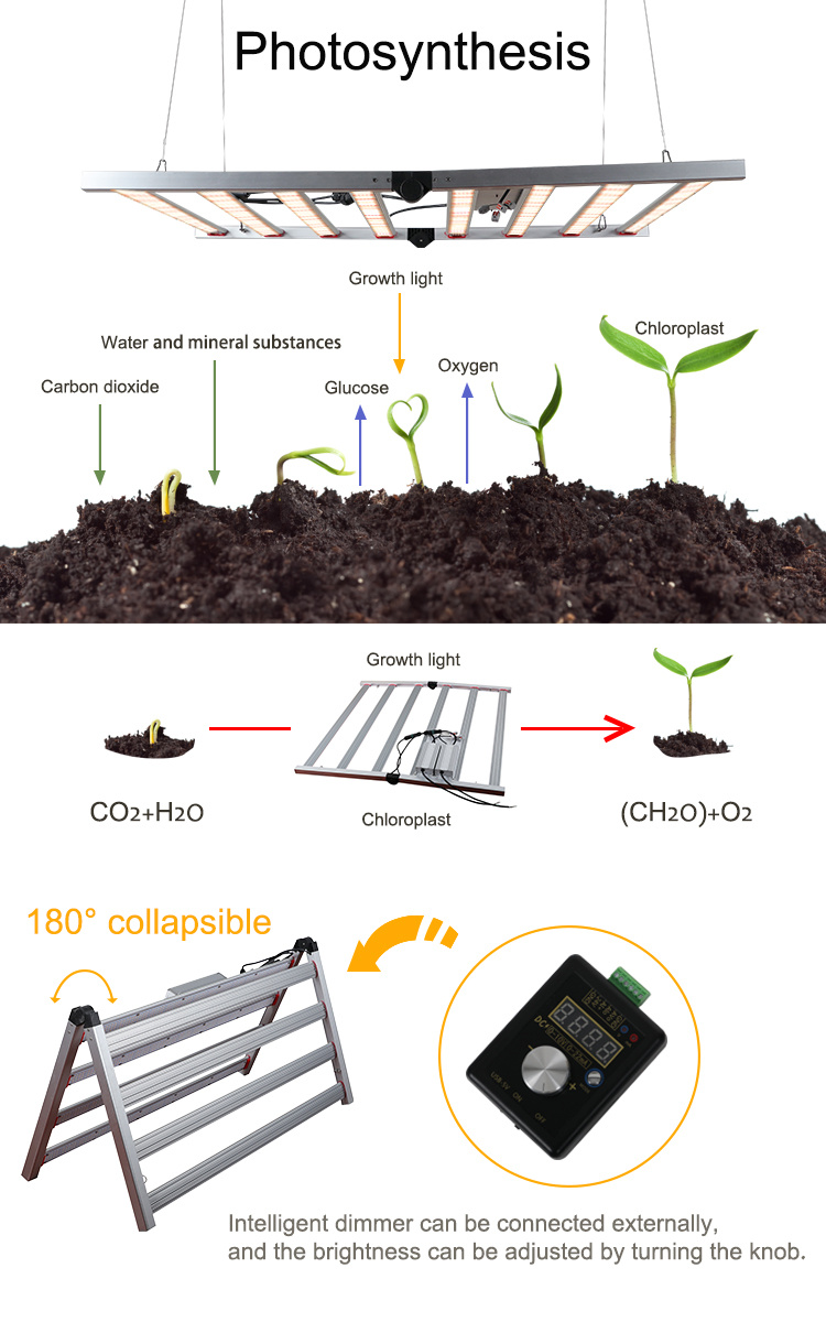 400W 8 Bars Hydroponics Full Spectrum LED Grow Light