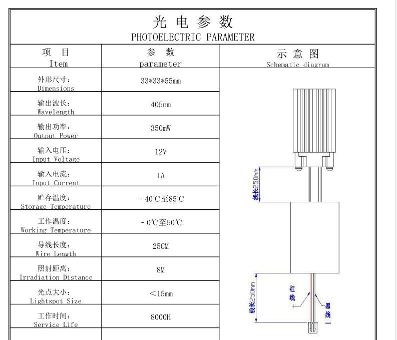 High Quality Blue Violet 405nm 350MW Laser Diode Module for Stage Lights