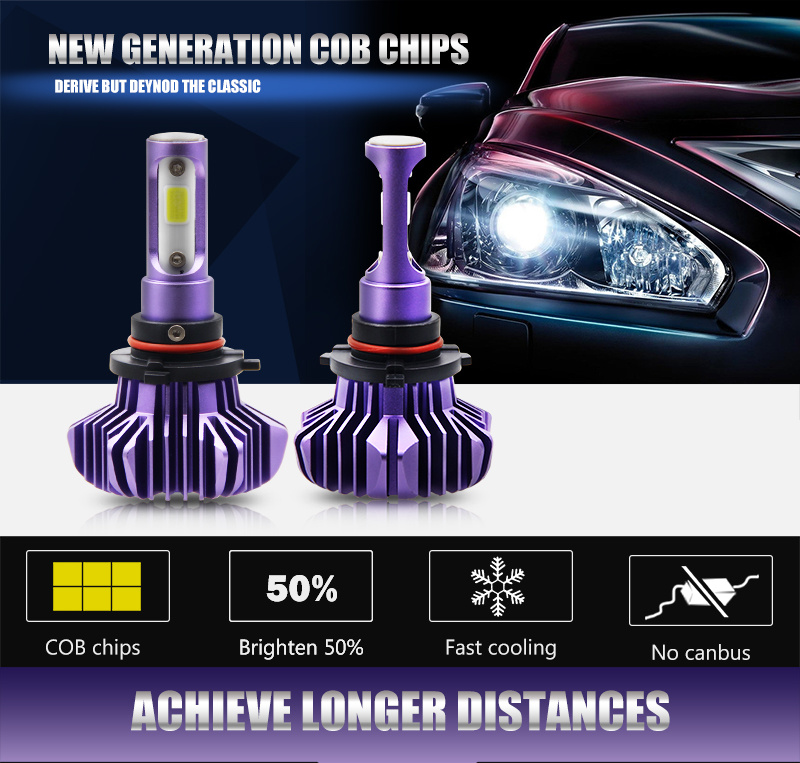 China H1 H13 LED Headlight Bulbs Conversion Kit H4 LED