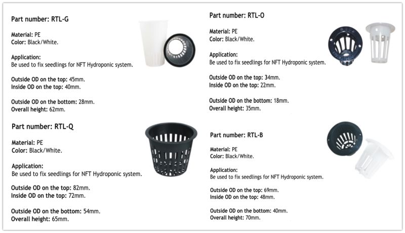 Plastic Mesh Pot Basket for Hydroponic Growing System