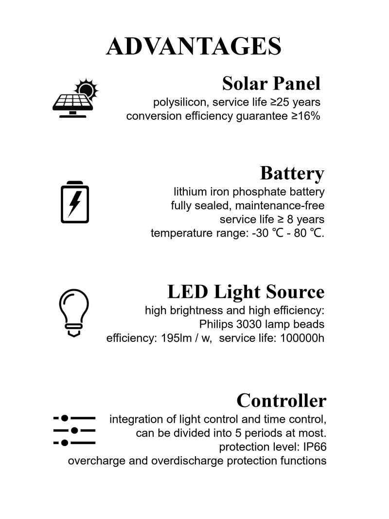 3/5 Years Manufacturer Warranty All in Two Solar LED Solar Street Garden Flood Light for Outdoor New Rural Lighting