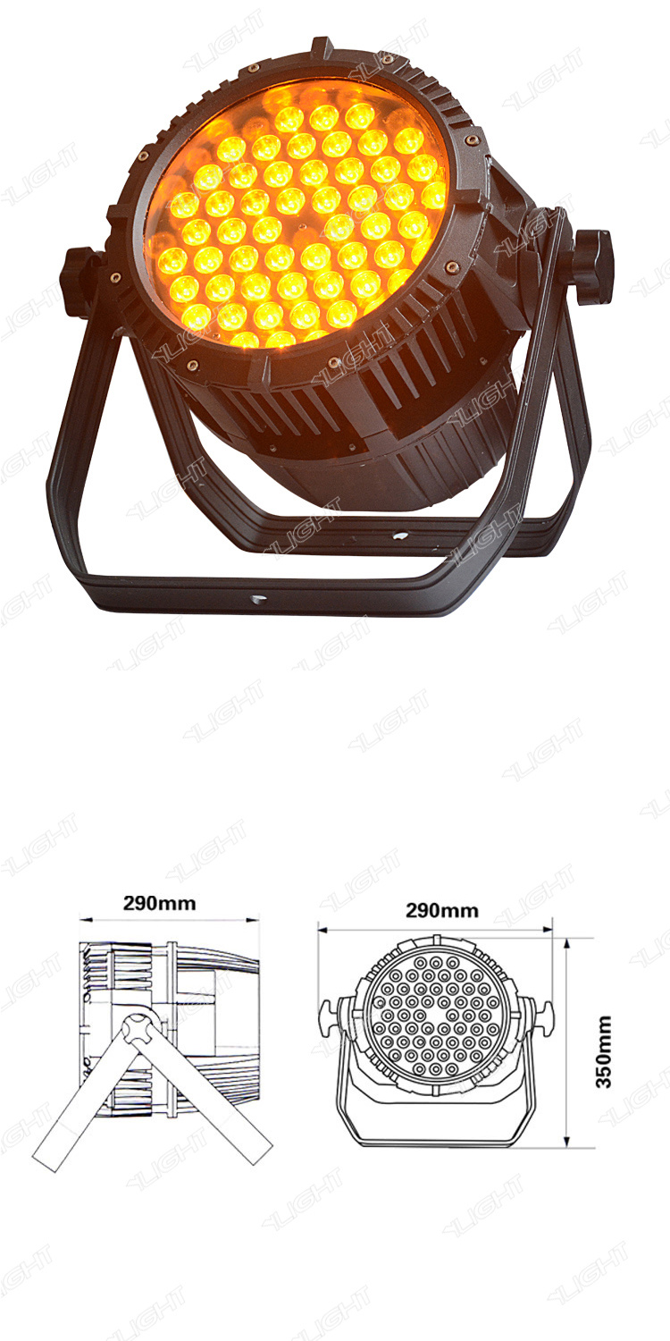 Outdoor Waterproof Stage LED PAR Light 54PCS 3W LEDs Amber