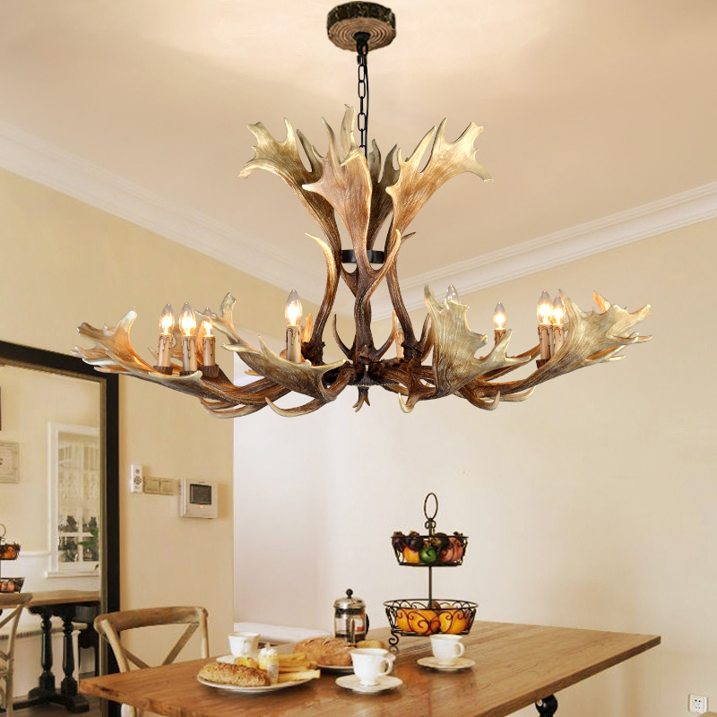 Deer Antler Hanging Pendant Light Fixtures Indoor Home Lighting (WH-AC-14)