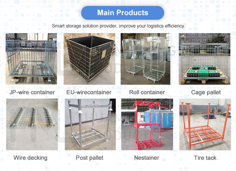 European Rigid Galvanized Zinc Folding Collapsible Wire Mesh Containers Supplier