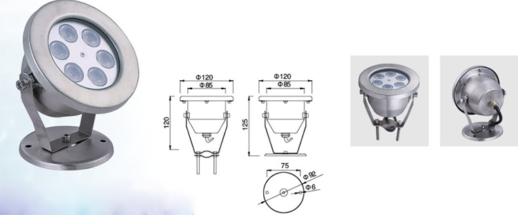 DC24V 3W Warm White LED Pool Underwater Lights for Ponds