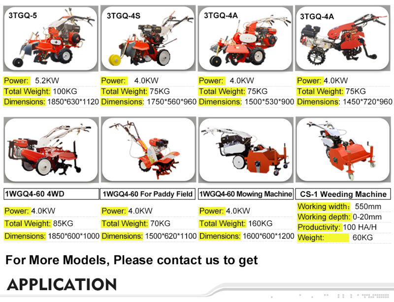 Adjustable Handle Cultivation Equipment Electric Cultivators Soil Cultivator for Hard Soil