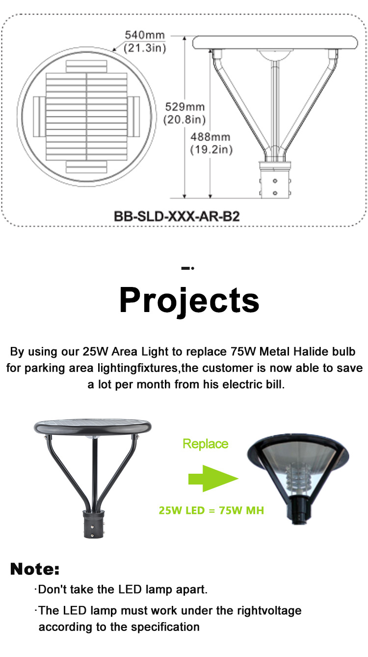 25W Solar Garden Lights IP65 Outdoor Solar Lights Solar Fence Lights