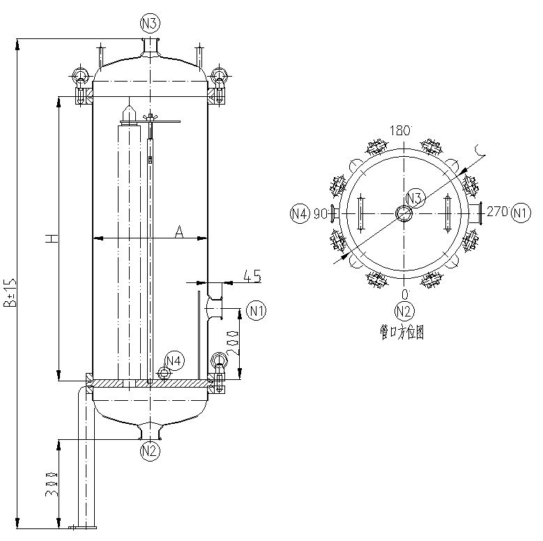 High Flow Cartridge Filter Housing with Sanitary Grade