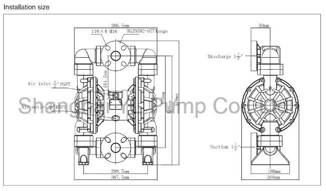 Qbk-40 High Flow Chemical Air Driven Plastic Double Diaphragm Pump