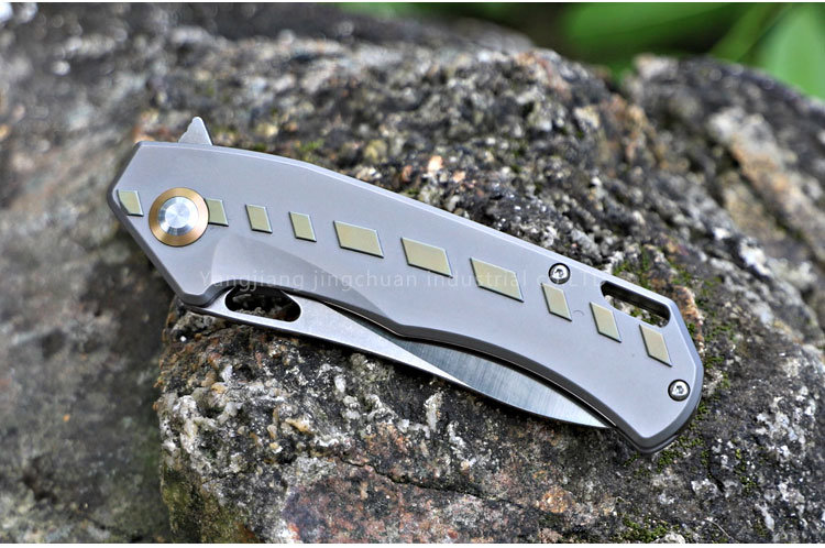 Titanium Handle S35vn Blade Outdoor Folding Knife