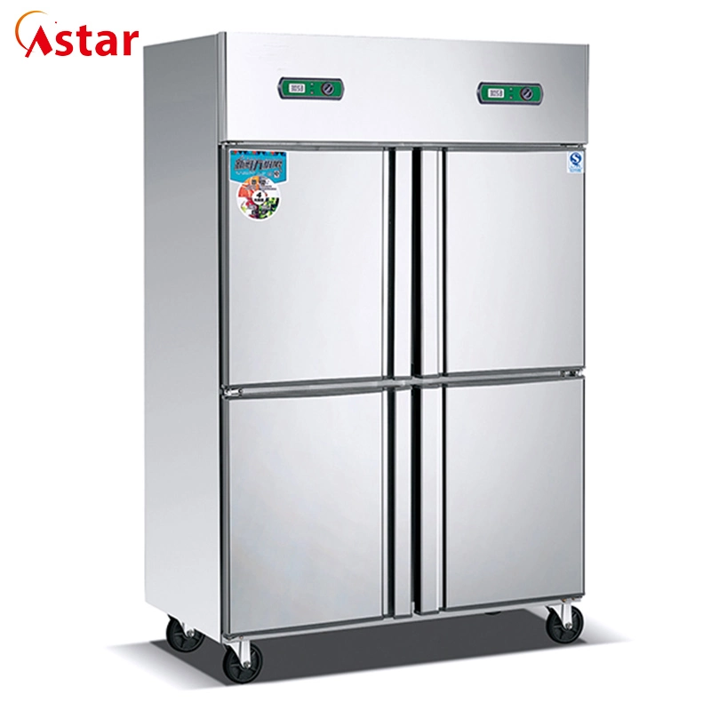 Auto-Defrost 430 Stainless Steel Commercial Upright Kitchen Refrigerator/Freezer