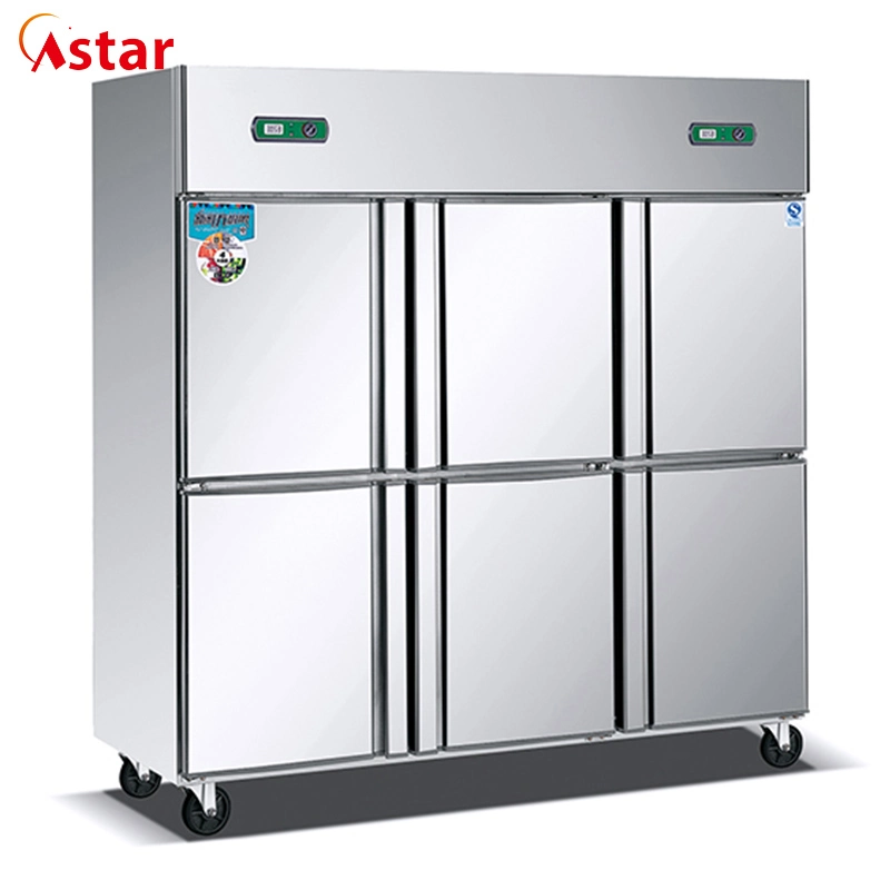 Auto-Defrost 430 Stainless Steel Commercial Upright Kitchen Refrigerator/Freezer