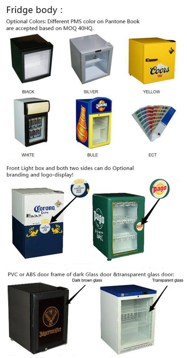 58litres Counter-Top Electric Hotel Beer Bottle Mini Bar Display Refrigerator (JGA-SD58)