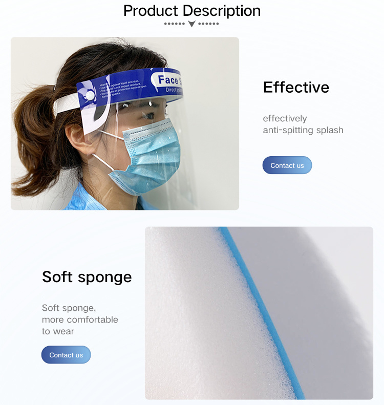 Plastic Transparent Face Shield Anti Fog Face Shield PPE Eye Protective Equipment Face Shield Visor Face Shield Custom