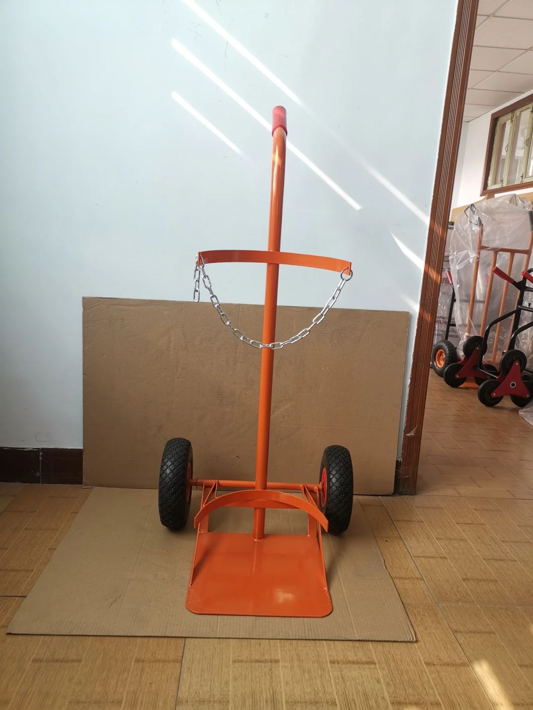 Orange Steel Heavy Duty Single Cylinder Hand Trolley