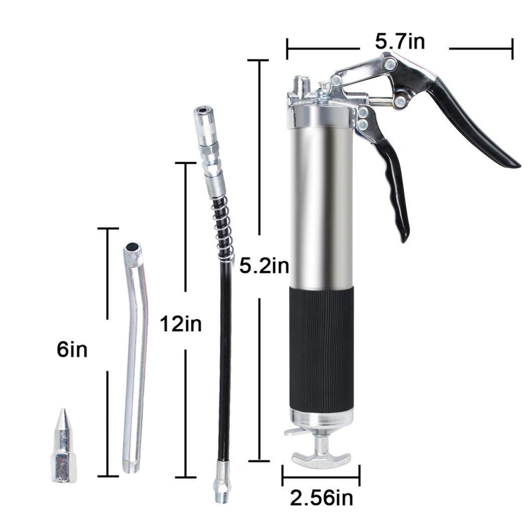 Auto Parts 6000 Psi Grease Gun Pistol Grip Handle with 14oz. Heavy Duty Grease Gun