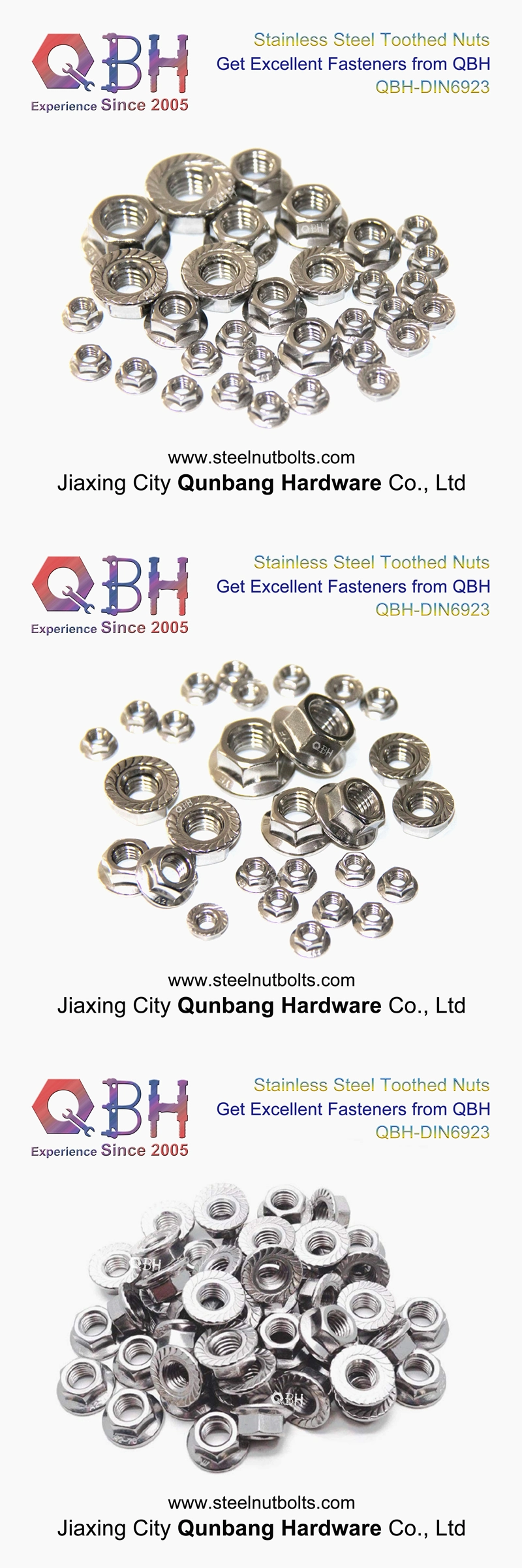 Qbh M5-M20 Black Zinc HDG Heat Treatment Dacromet Geomet Serrations Flange Prevailing Torque Nutsert Female Screw Nut