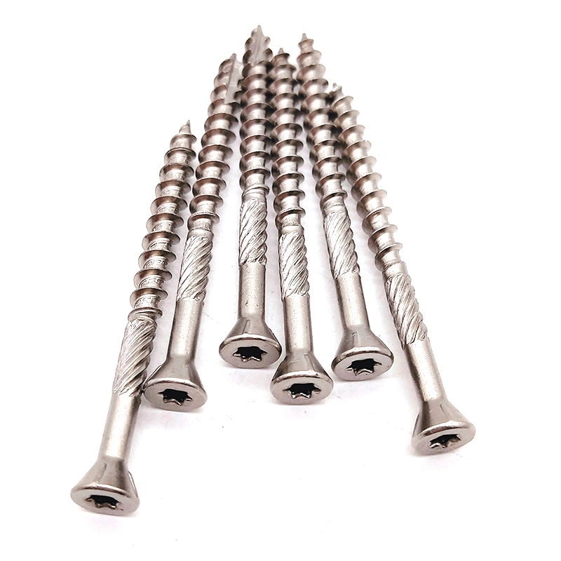 Stainless Steel 201 316 Torx Countersunk Knurled Shank Thread Cutting Self Tapping Screw with 4 Ribs