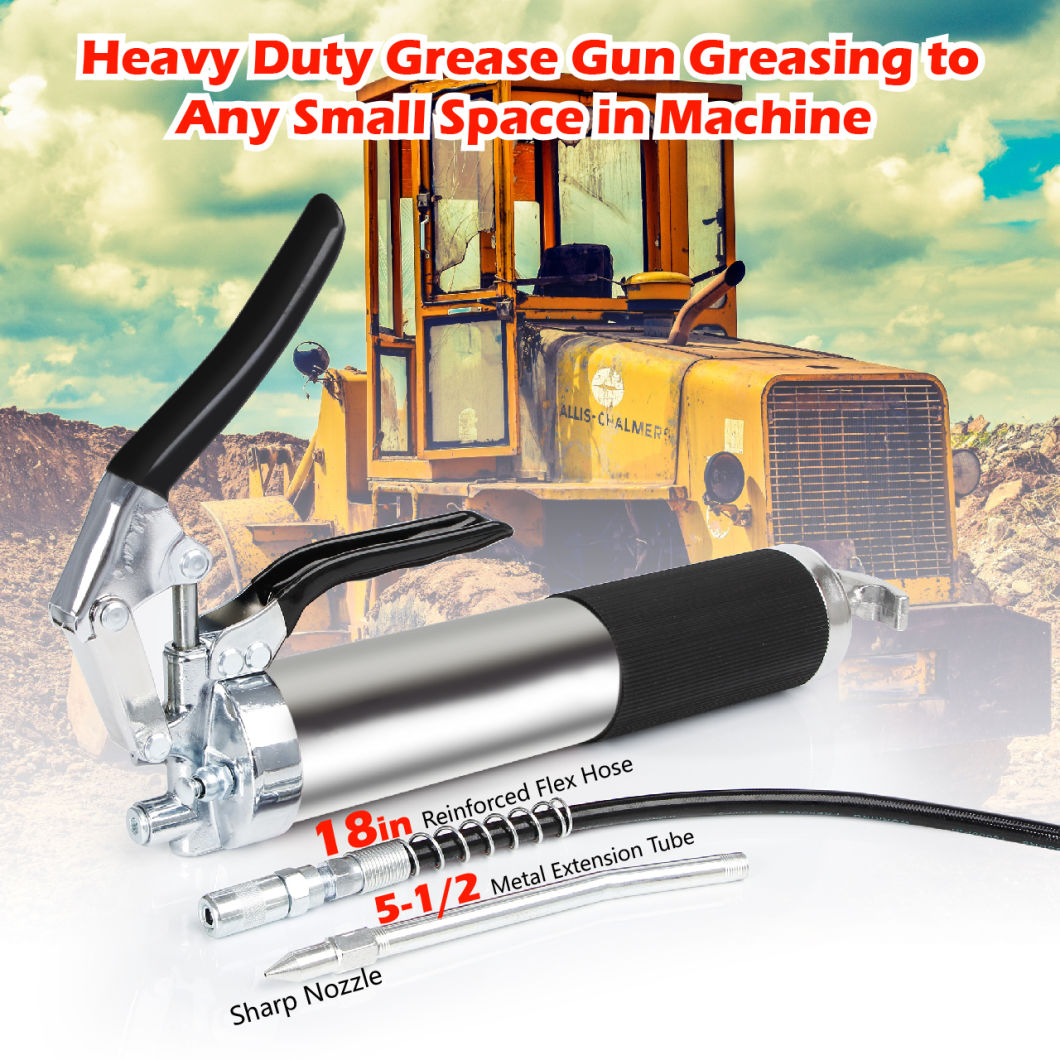 Auto Parts 6000 Psi Grease Gun Pistol Grip Handle with 14oz. Heavy Duty Grease Gun