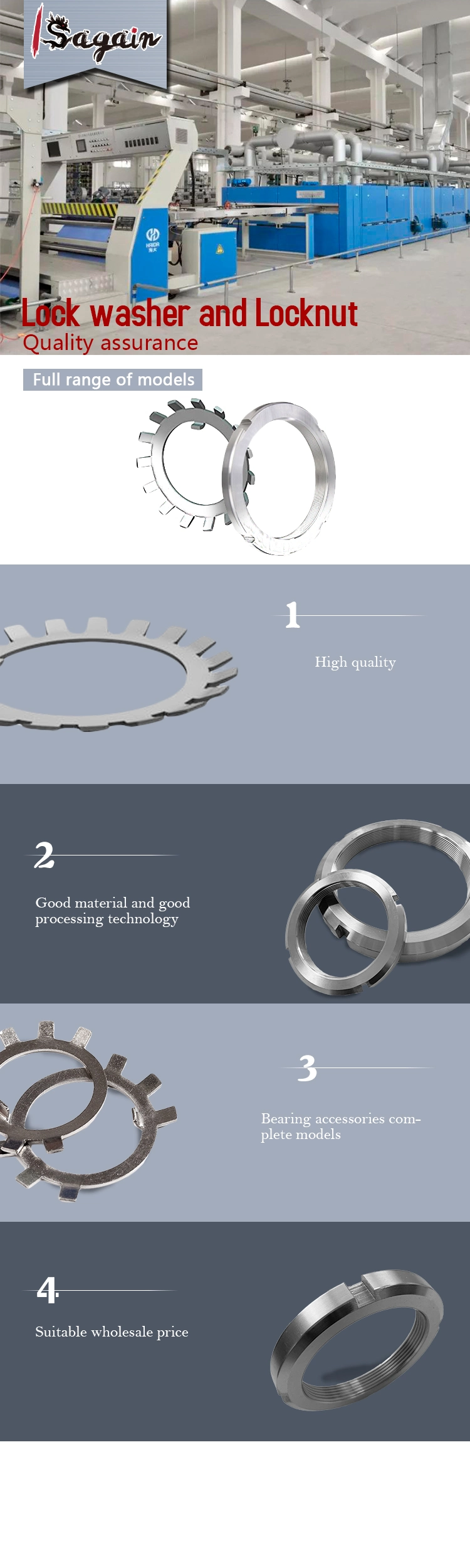 Stock Stainless Steel K-Lock Nuts Kep Nuts with External Tooth