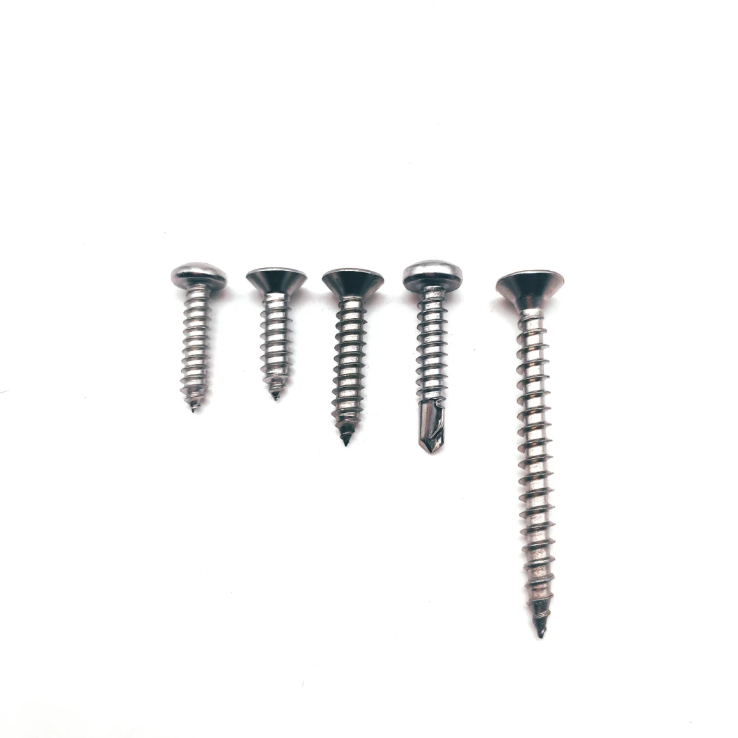 Stainless Steel 201 316 Torx Countersunk Knurled Shank Thread Cutting Self Tapping Screw with 4 Ribs