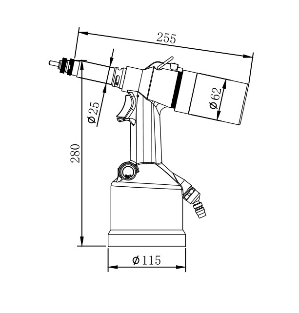 High Quality New Design, Power Pneumatic Riveting Nut Gun with No Seal/