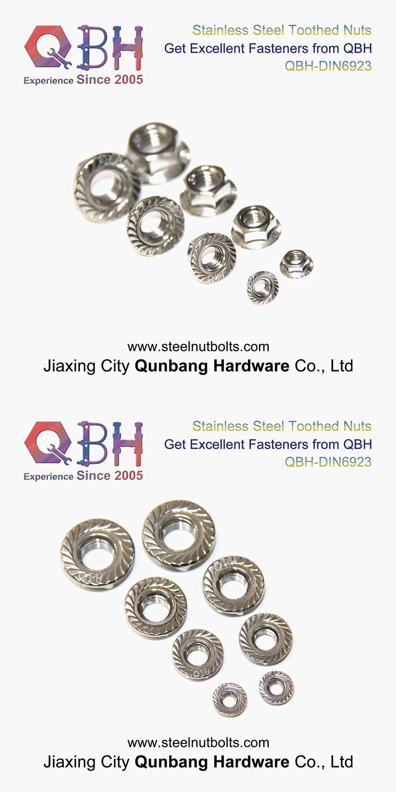 Qbh M5-M20 Black Zinc HDG Heat Treatment Dacromet Geomet Serrations Flange Prevailing Torque Nutsert Female Screw Nut