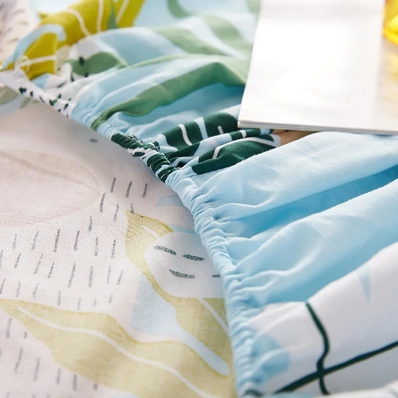 Made in China Stain Resistant Soft Fitted Bottom Sheet Cotton Fabric for 4PCS Double Bedding