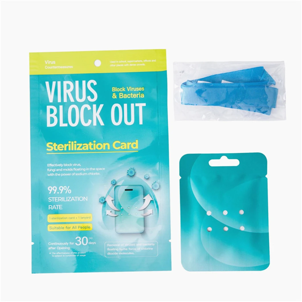 High Quality Virus Blockers Shutout Shut out Antibacterial Card Wearable Sterilization Indicator Card