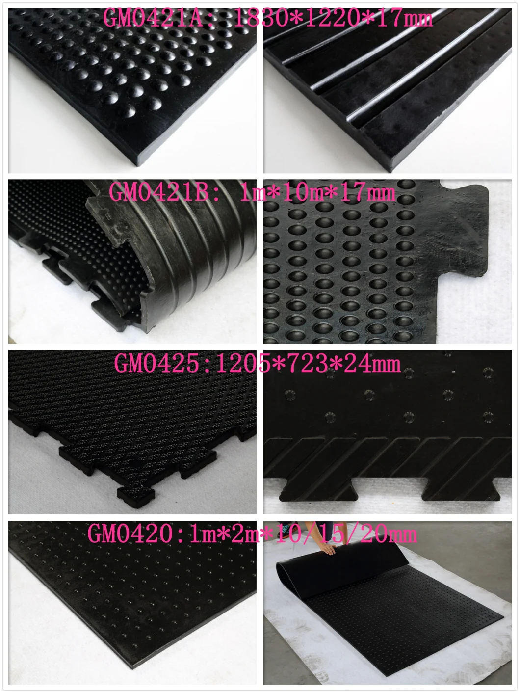 Bubble Top 100% Rubber Stable Matting, Equine Rubber Mat