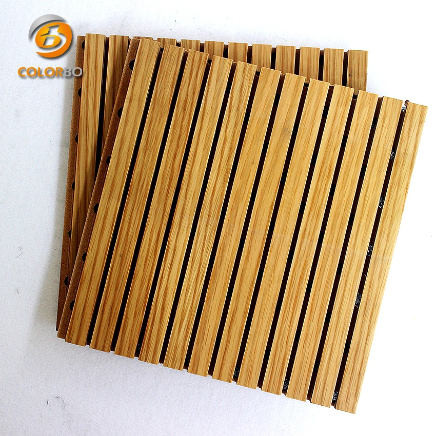 Grooved Wooden Timber MDF Core Sound-Absorbing Wall Panel