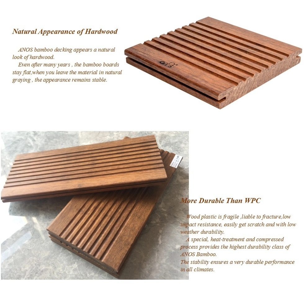 Fire Resistant Waterproof Beautiful Texture Outdoor Strand Woven Bamboo Decking