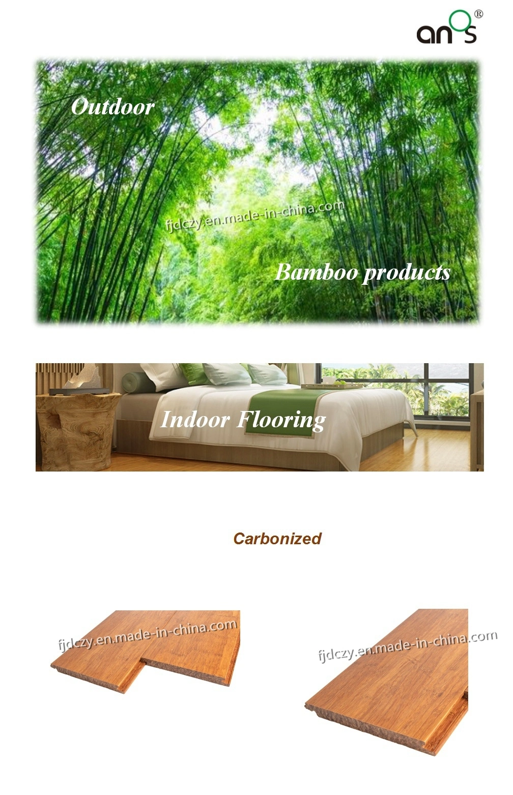 Bamboo Building Material Indoor Flooring Carbonized Tile Floor Tiles Decking