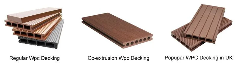 WPC Decking 3D Embossed Teak Wood Flooring Wood Plastic Composite Wood Grain Decking