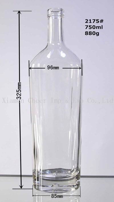 Wholesale High Clear 750ml Flat Glass Liquor Bottles for Vodka