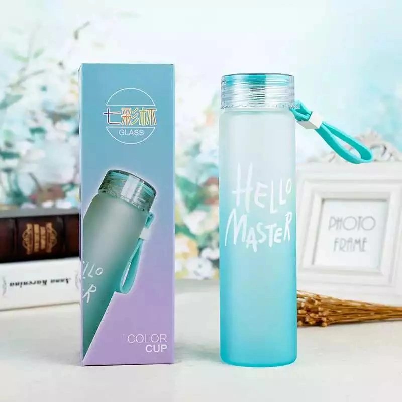 Clear & Frost My Bottle Water Glass Bottle Wide Mouth Colored Cap 480ml 2020